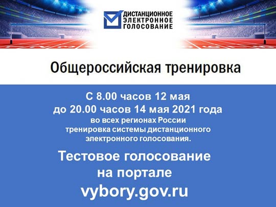 12, 13 и 14 мая пройдет тестовое дистанционное электронное голосование