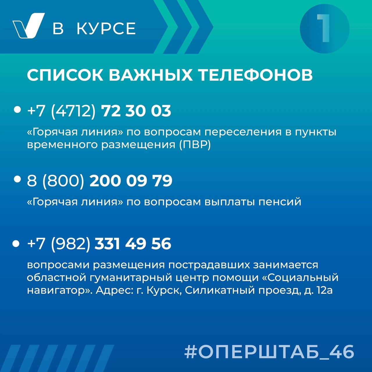 Важные телефоны
